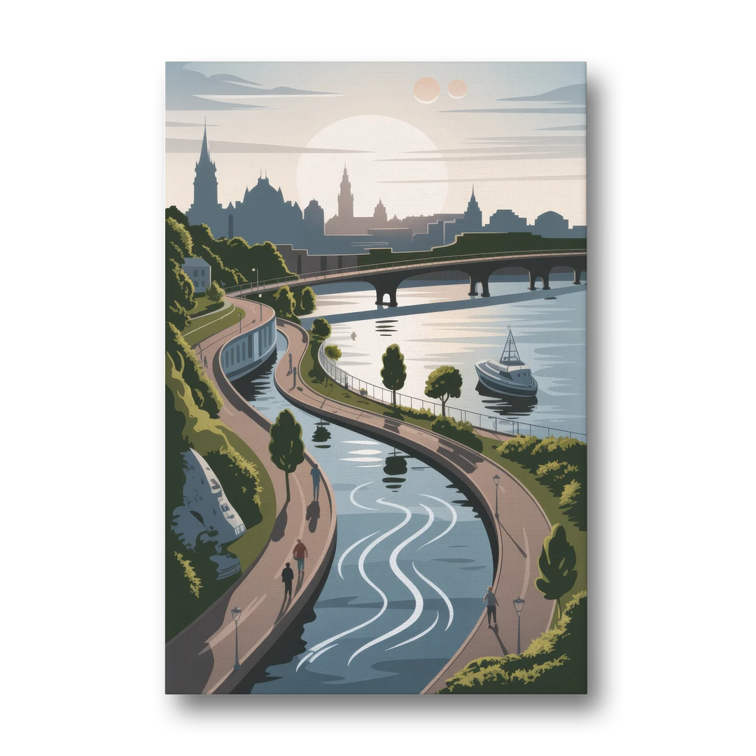 Quebec City Scenic Pathway - Canvas Wall Art - Front