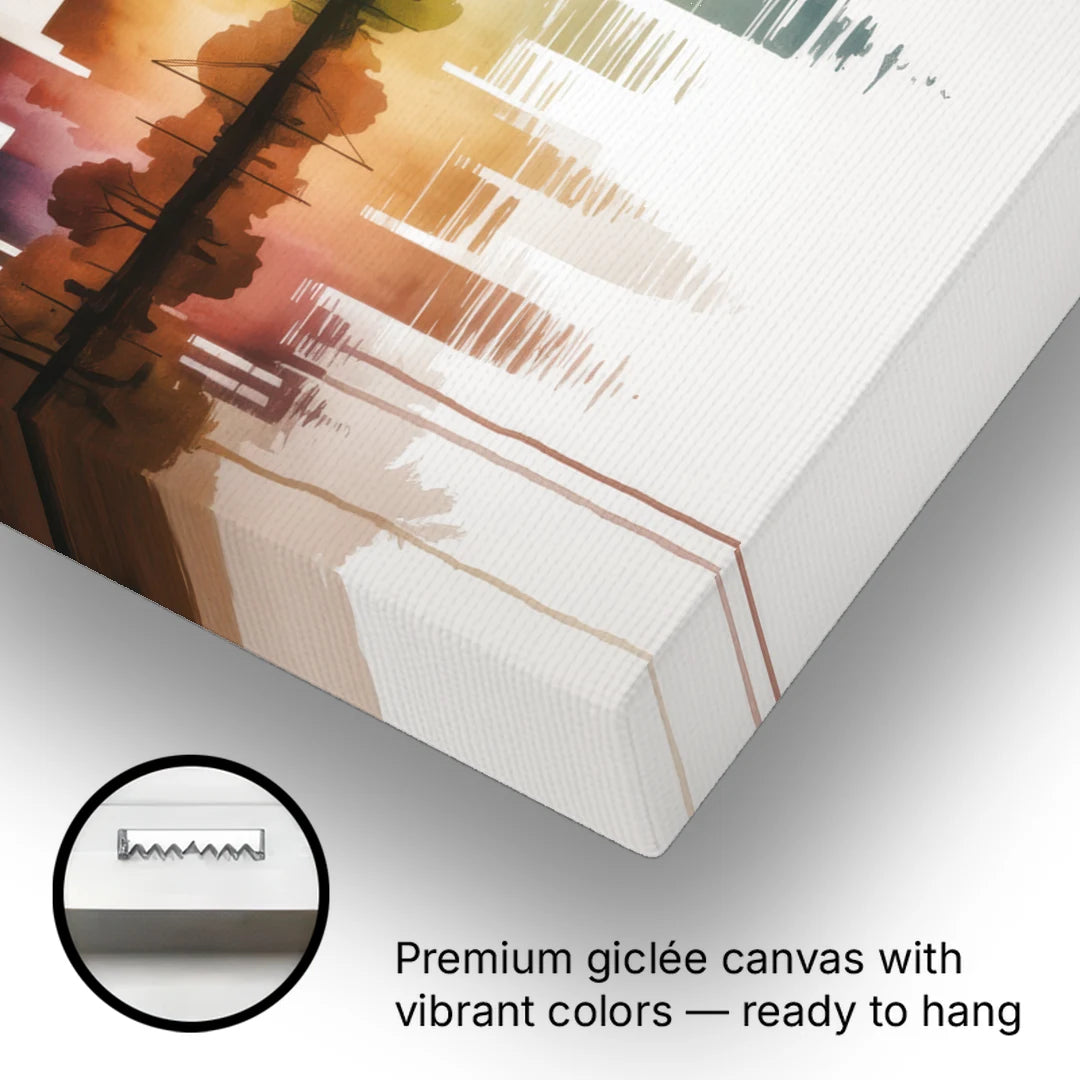 Quebec City Skyline - Canvas Wall Art - Gallery Wrap Corner