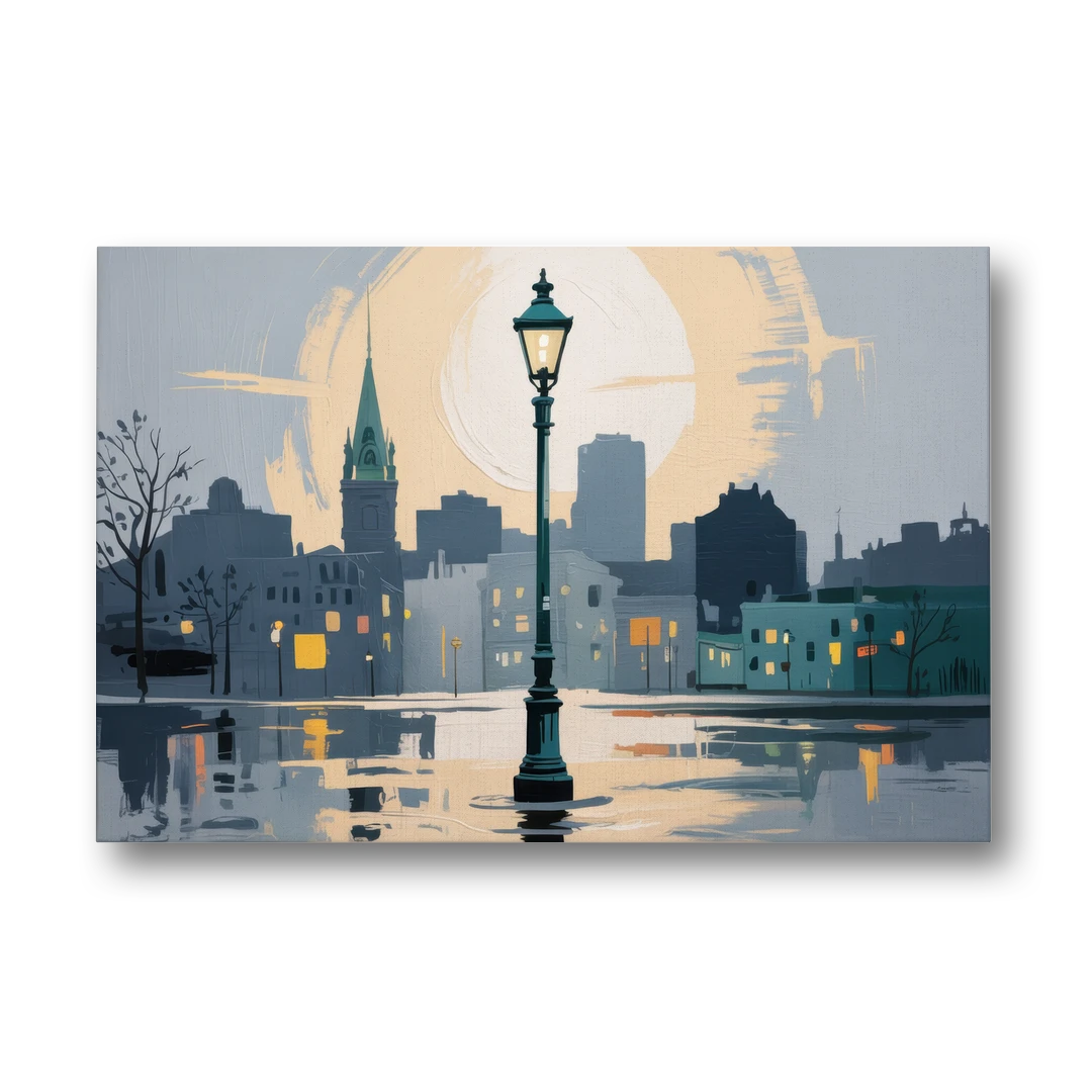 Quebec City Street Lamps - Canvas Wall Art - Front
