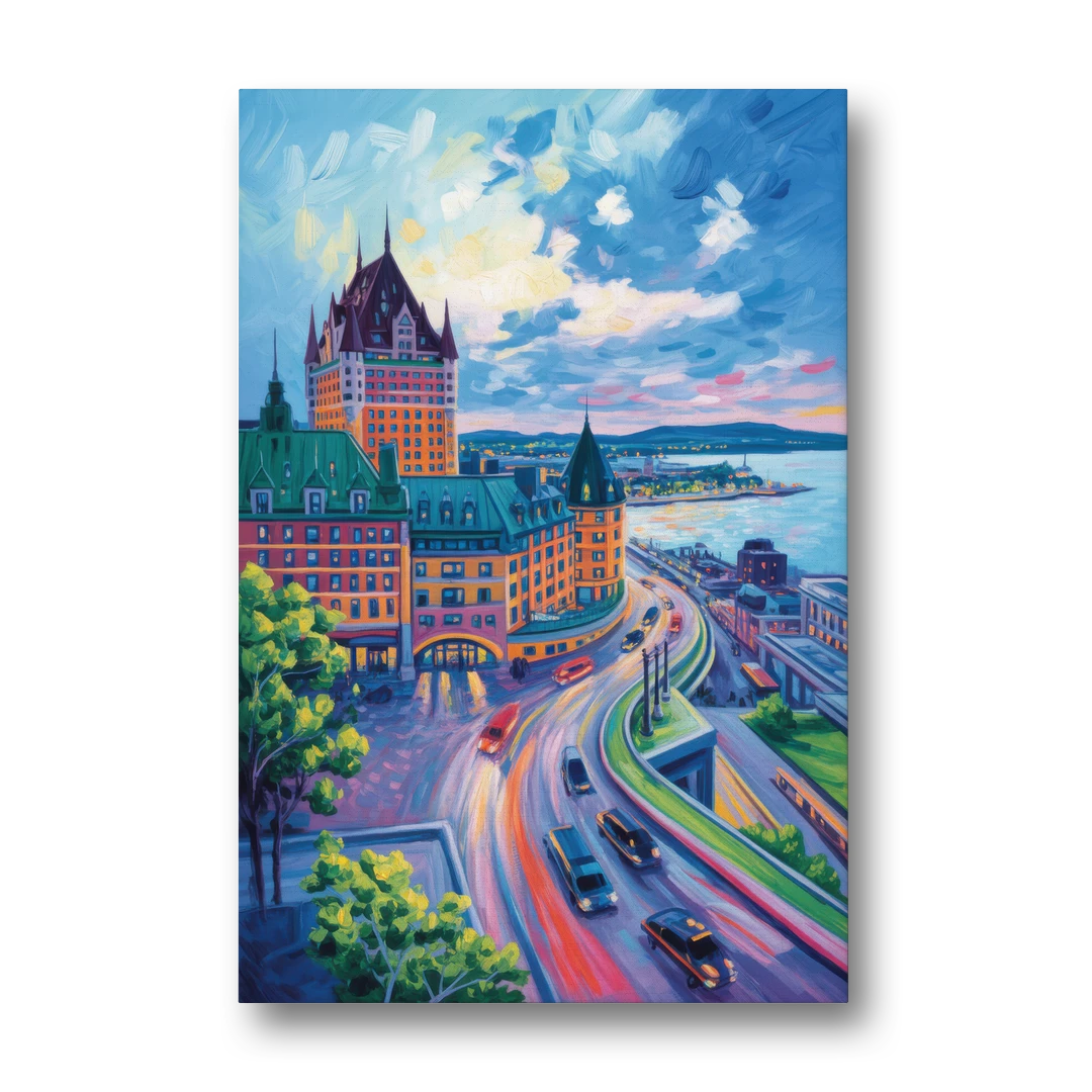 Quebec City Tower View - Canvas Wall Art - Front