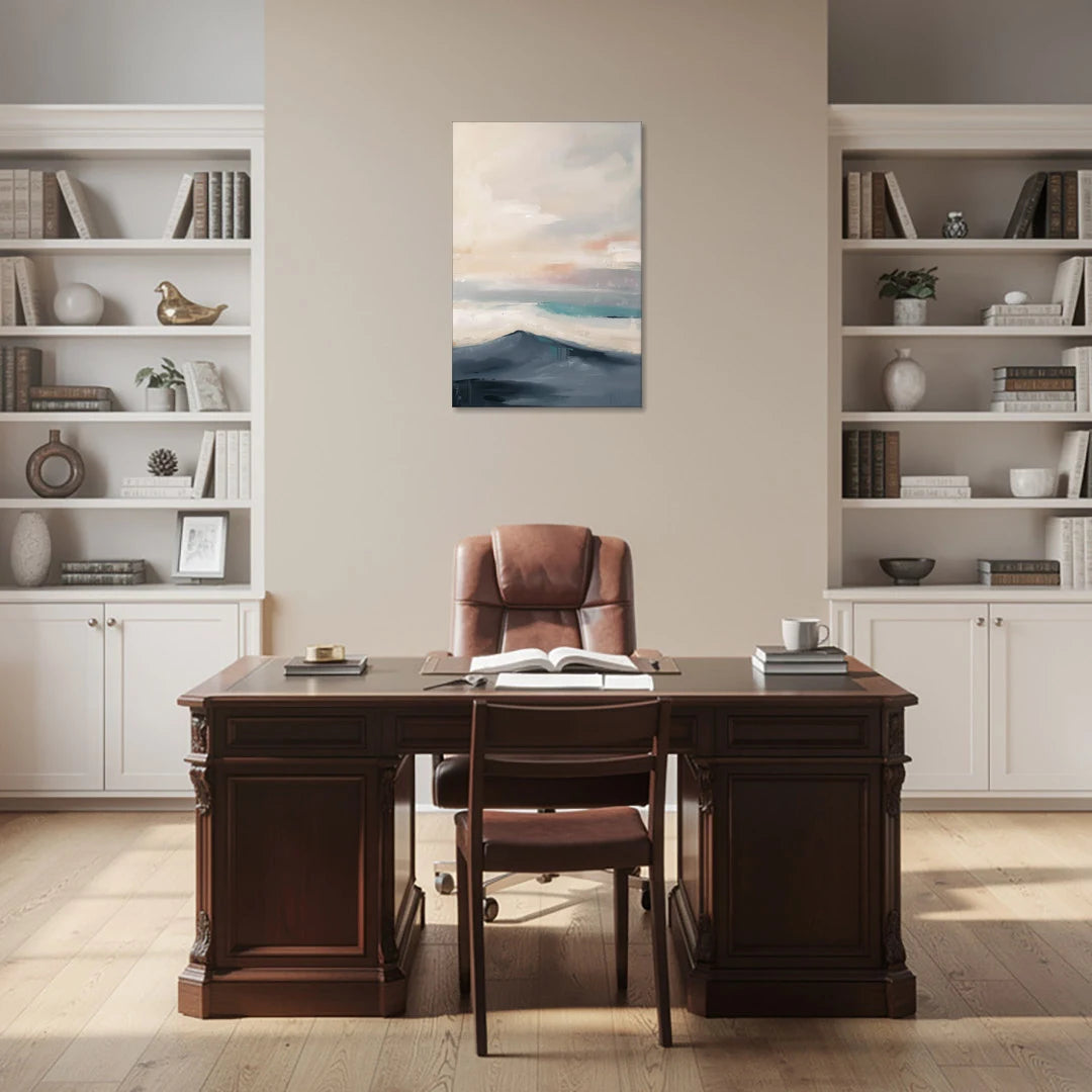 Quiet Ridge with Teal Crest - Canvas Wall Art - Office - 24x36