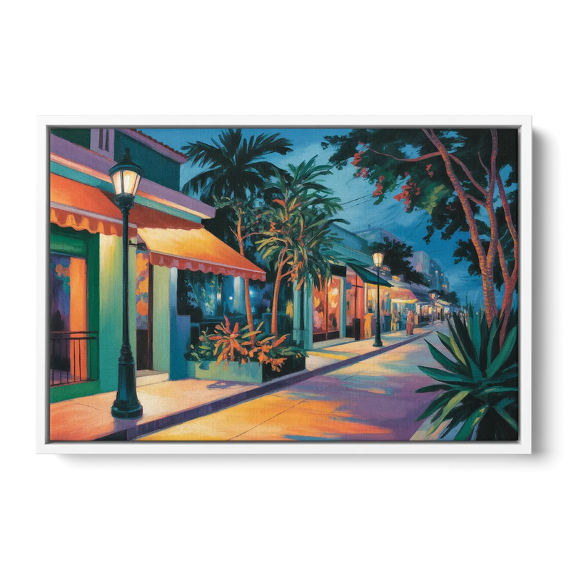 Quinta Avenida Lights Front - White Canvas Wall Art