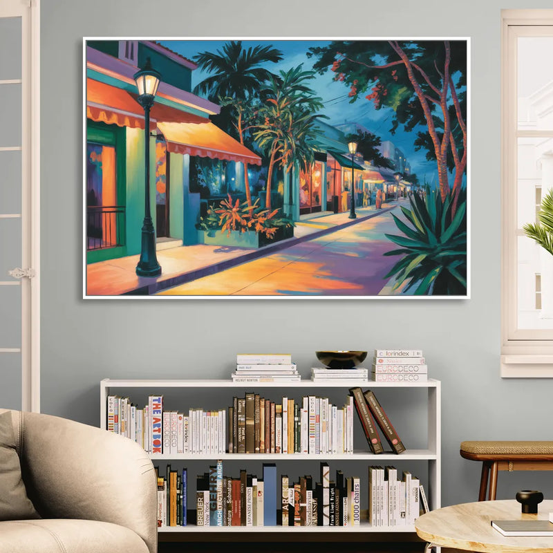 Quinta Avenida Lights Sitting Room - White Canvas Wall Art
