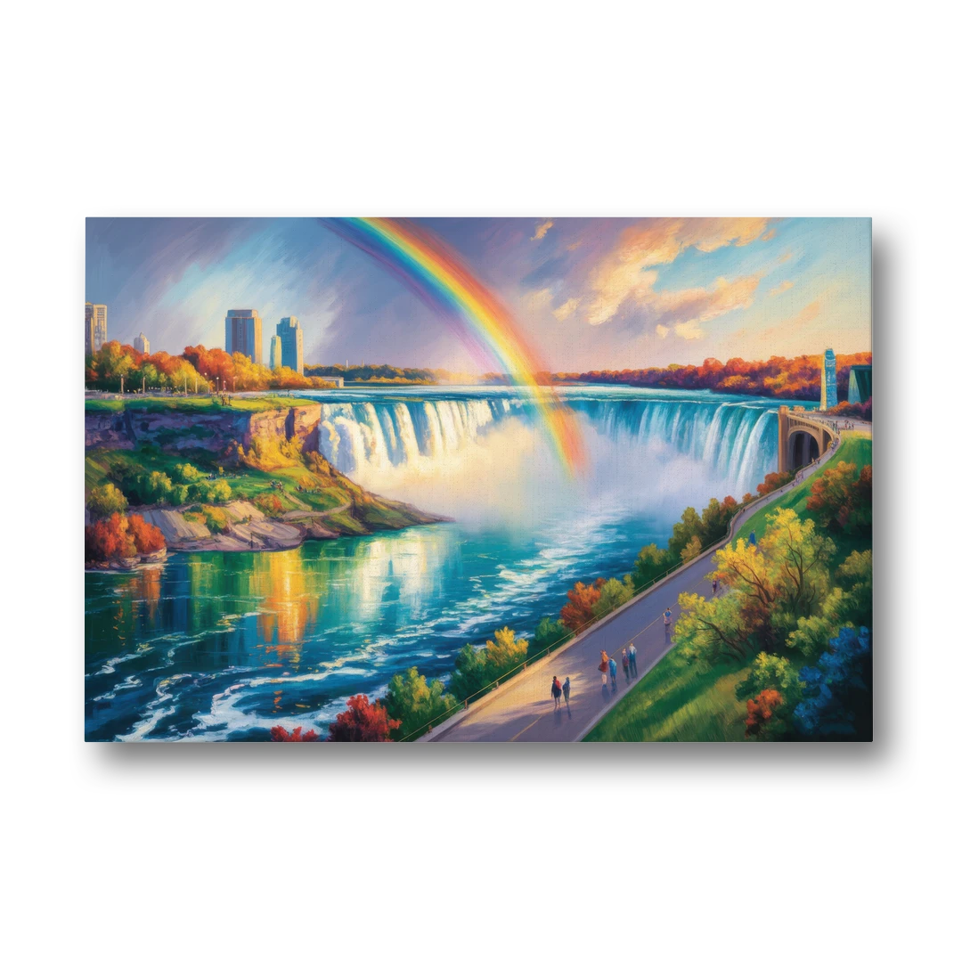 Rainbow Over Niagara Falls - Canvas Wall Art - Front