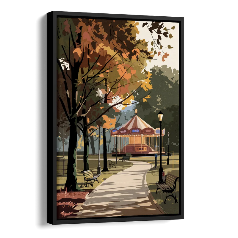 Raleigh Nature and Parks Side - Black Canvas Wall Art