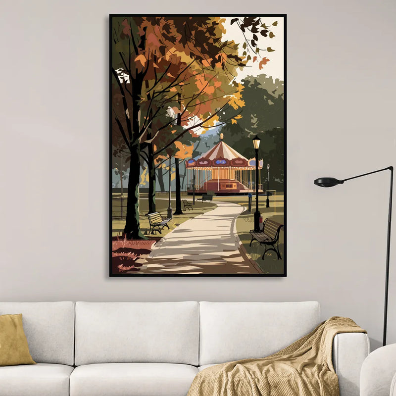 Raleigh Nature and Parks Sitting Room - Black Canvas Wall Art