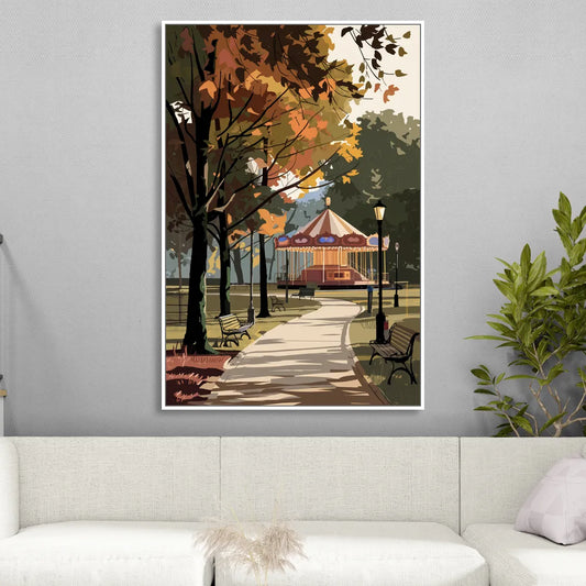 Raleigh Nature and Parks Living Room - White Canvas Wall Art