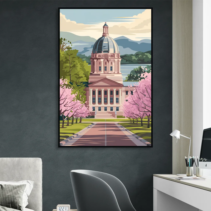 Raleigh State Capitol Sitting Room - Black Canvas Wall Art