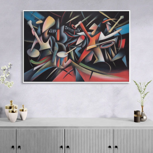 Reeperbahn Rhythm Living Room - White Canvas Wall Art