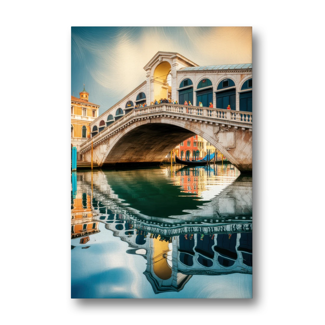 Rialto Bridge Reflections - Canvas Wall Art - Front