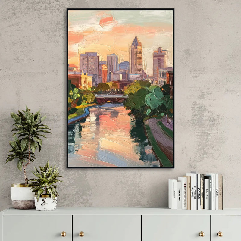 Richmond Downtown Charm Living Room - Black Canvas Wall Art