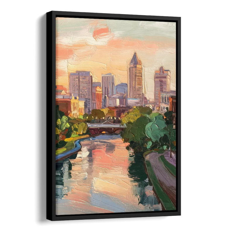 Richmond Downtown Charm Side - Black Canvas Wall Art