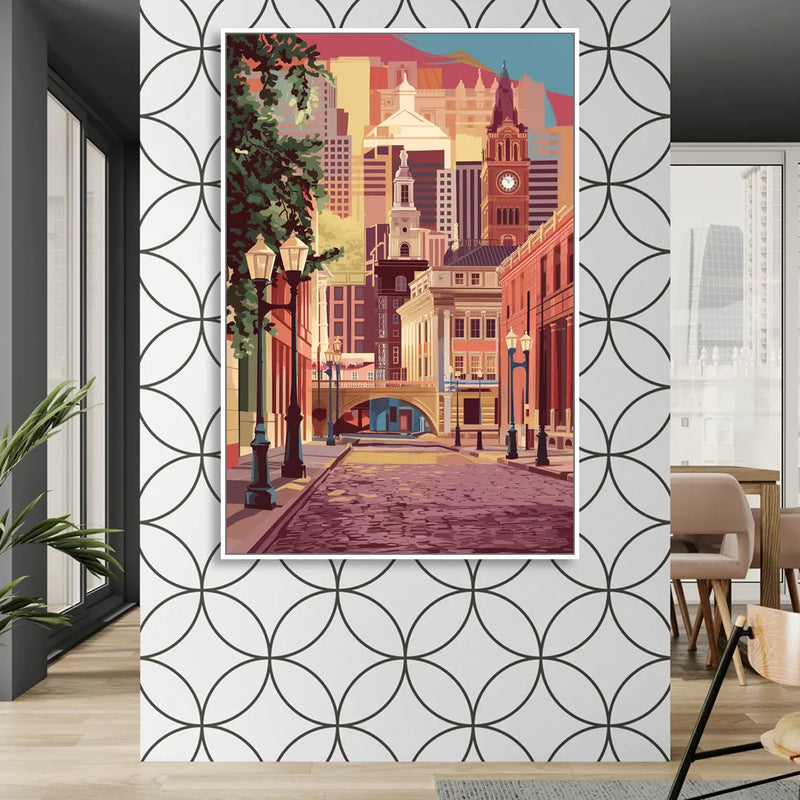 Richmond Historic District Living Room - White Canvas Wall Art