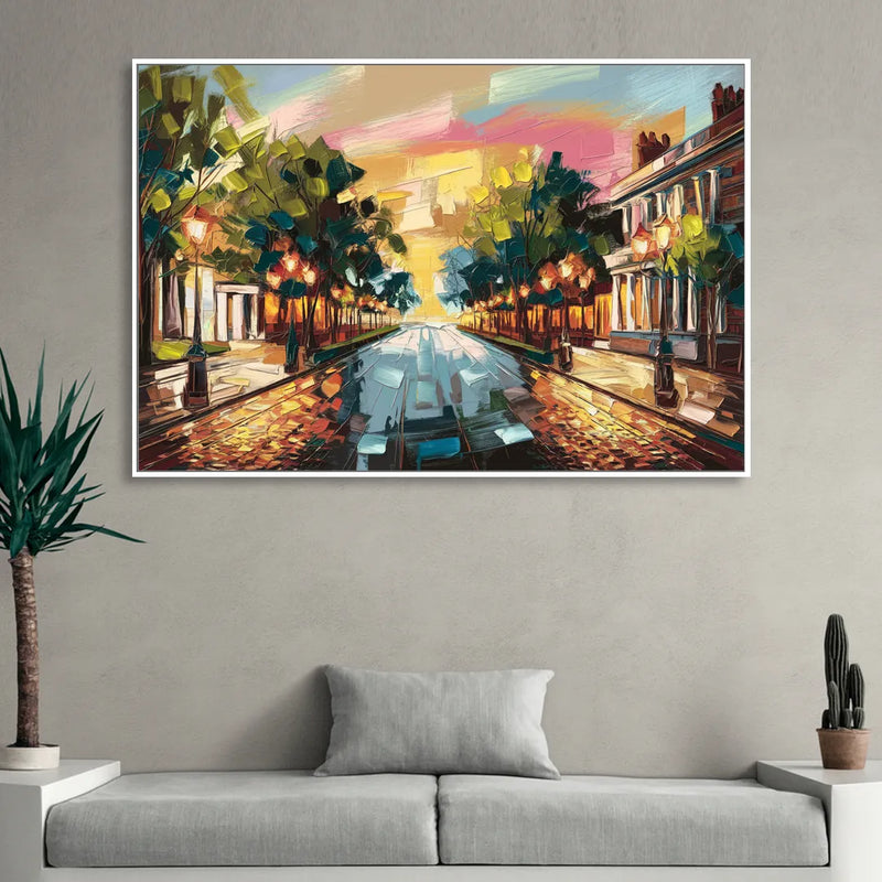 Richmond Monument Avenue Living Room - White Canvas Wall Art