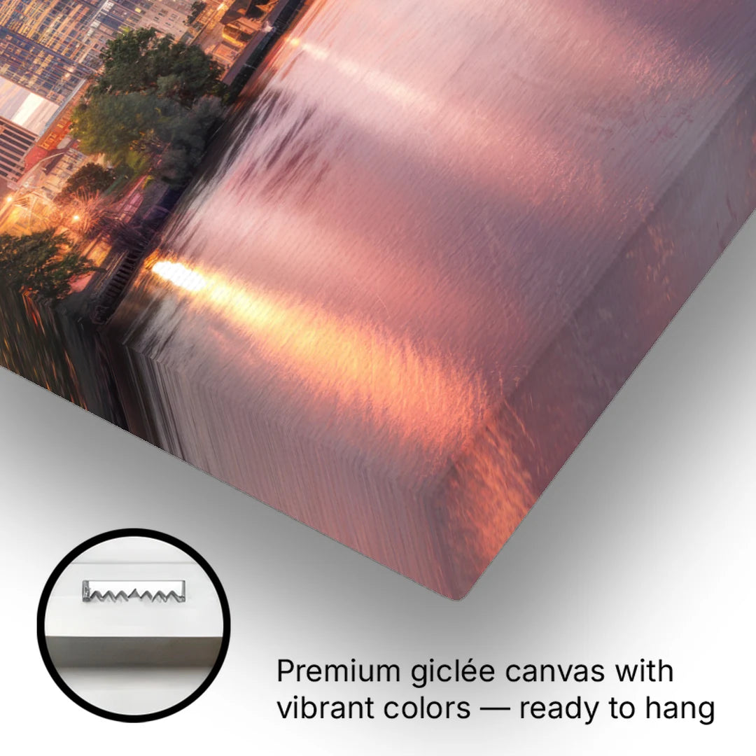 Richmond Skyline Sunset - Canvas Wall Art - Gallery Wrap Corner