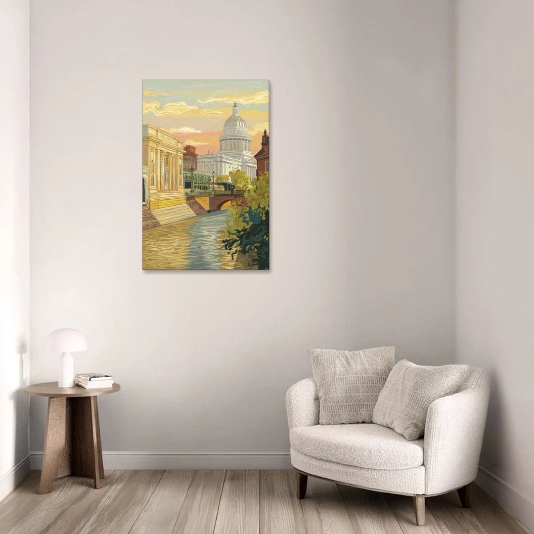 Richmond Urban Landmarks - Canvas Wall Art - Sofa - 24x36