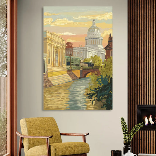 Richmond Urban Landmarks Living Room - Canvas Wall Art