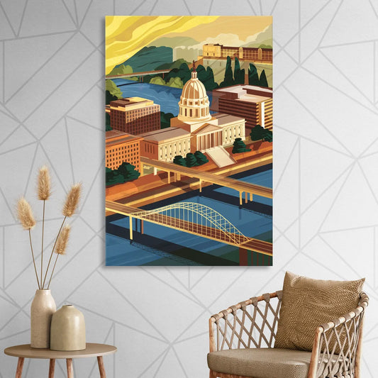 Richmond Virginia Capitals Living Room - Canvas Wall Art