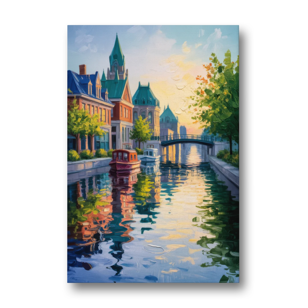 Rideau Canal Reflections - Canvas Wall Art - Front