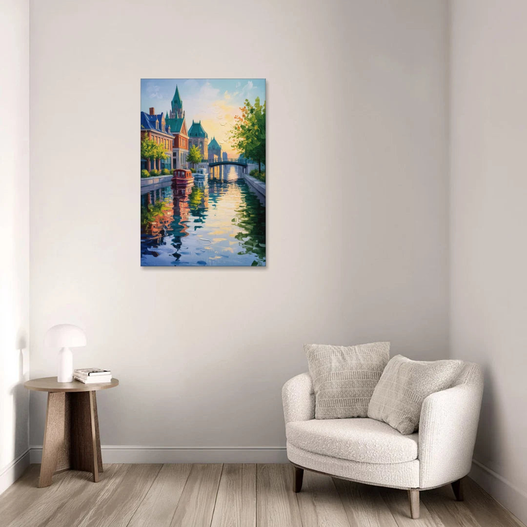 Rideau Canal Reflections - Canvas Wall Art - Sofa - 24x36