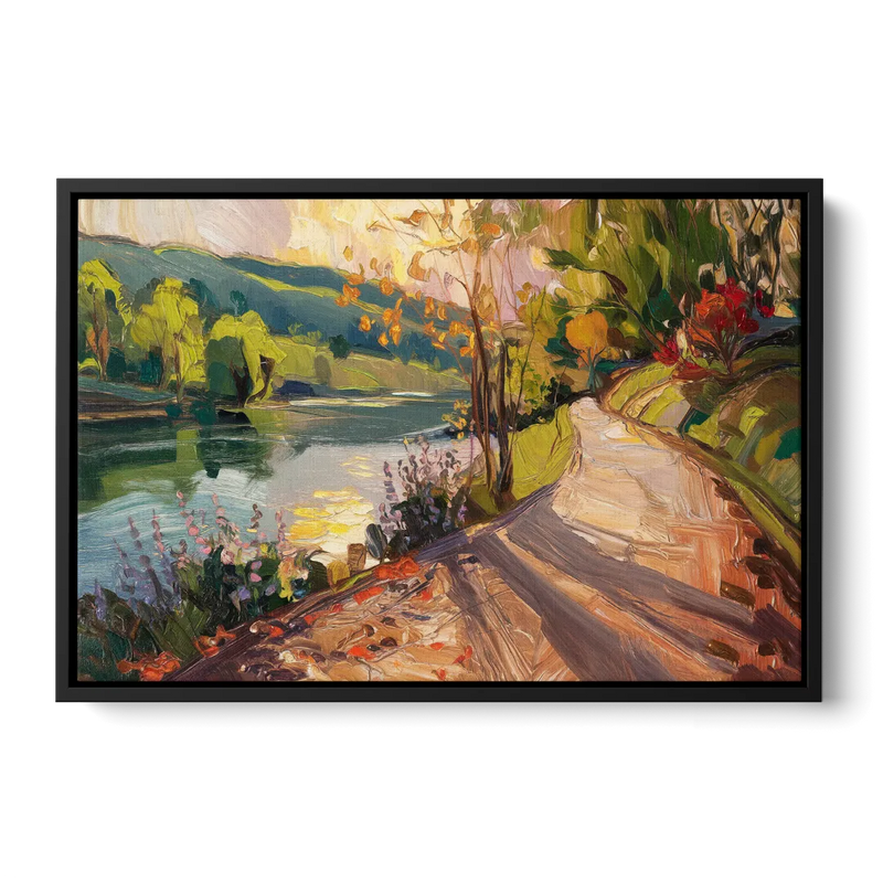 Riverside Nature Trails Front - Black Canvas Wall Art