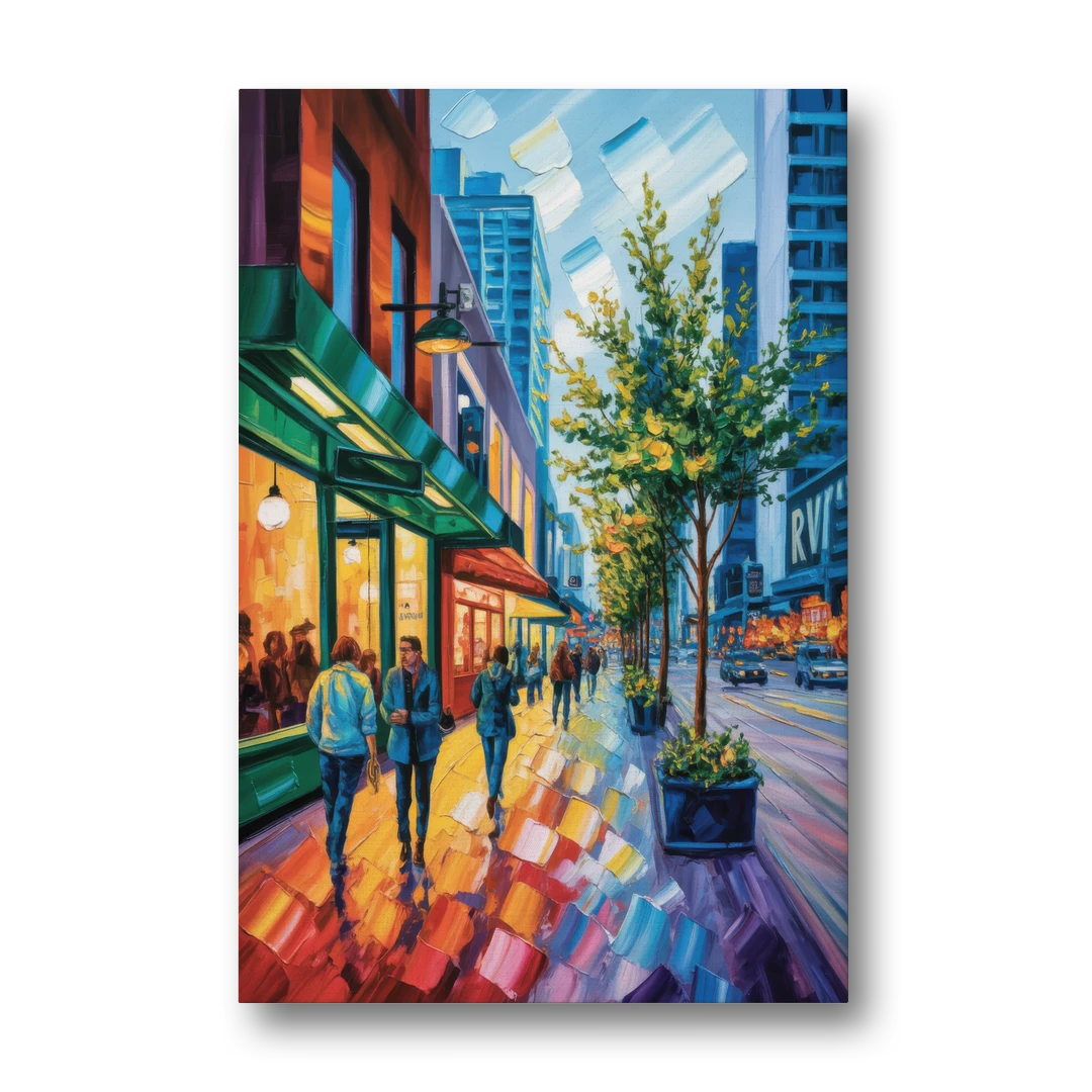 Robson Street Vancouver - Canvas Wall Art - Front