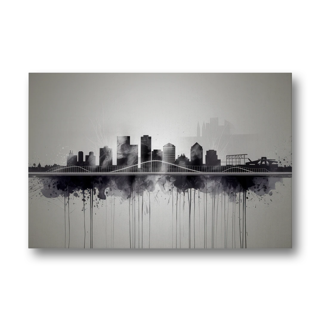Rochester Cityscape Reflection - Canvas Wall Art - Front