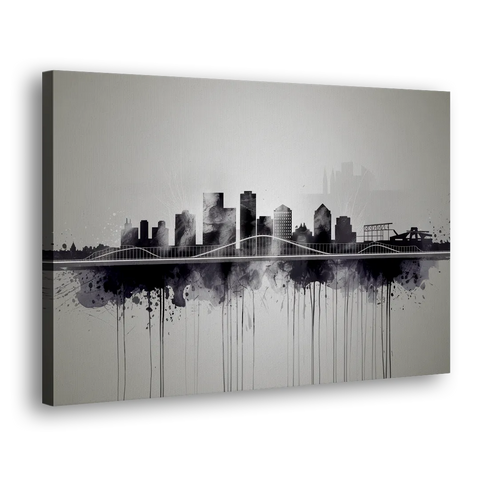 Rochester Cityscape Reflection - Canvas Wall Art