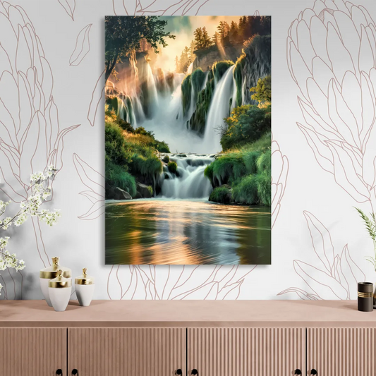 Rochester High Falls Panorama Living Room - Canvas Wall Art