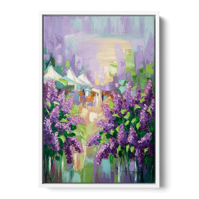 Rochester Lilac Festival Scene Front - White Canvas Wall Art