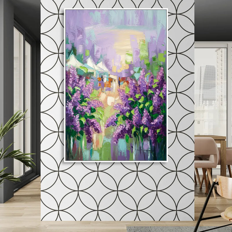 Rochester Lilac Festival Scene Sitting Room - White Canvas Wall Art