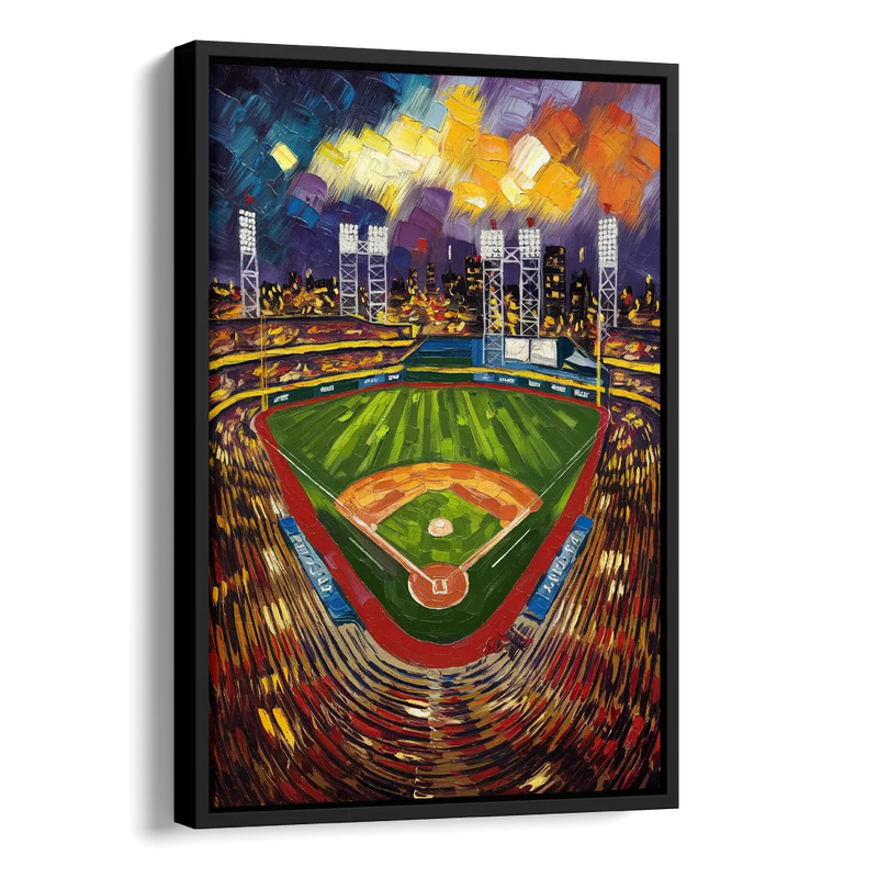 Rochester Red Wings Stadium Side - Black Canvas Wall Art
