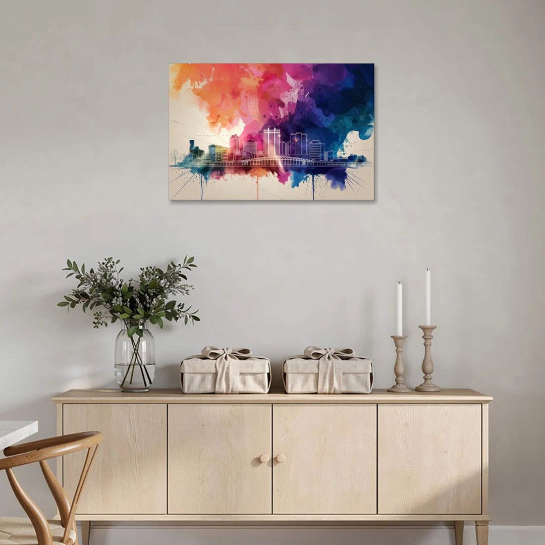 Rochester Skyline At Sunset - Canvas Wall Art - Coffee Table - 36x24