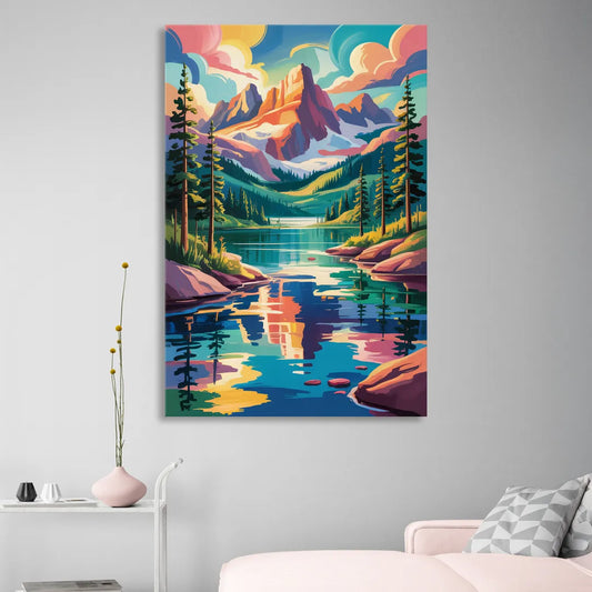 Rocky Mountain Serenity Living Room - Canvas Wall Art