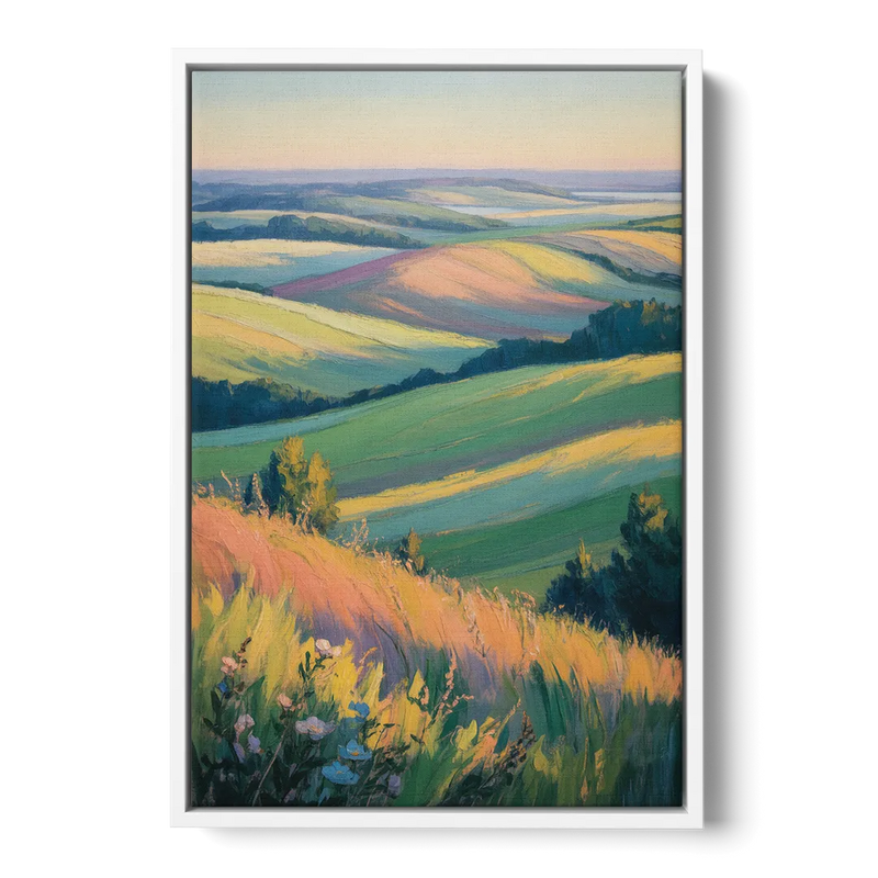 Rolling Hills of PEI Front - White Canvas Wall Art