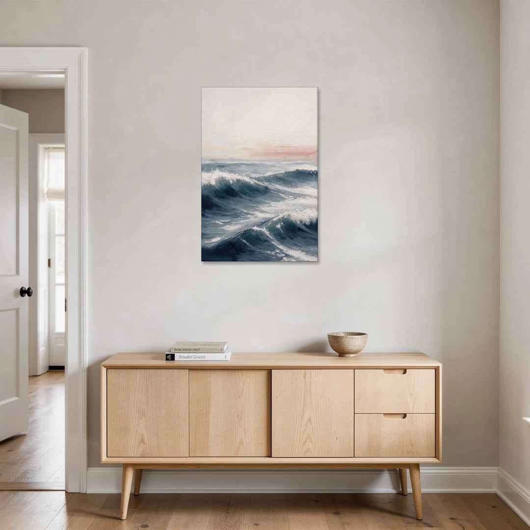 Rolling Navy Swells Under a Chalk Sky - Canvas Wall Art - Coffee Table - 24x36
