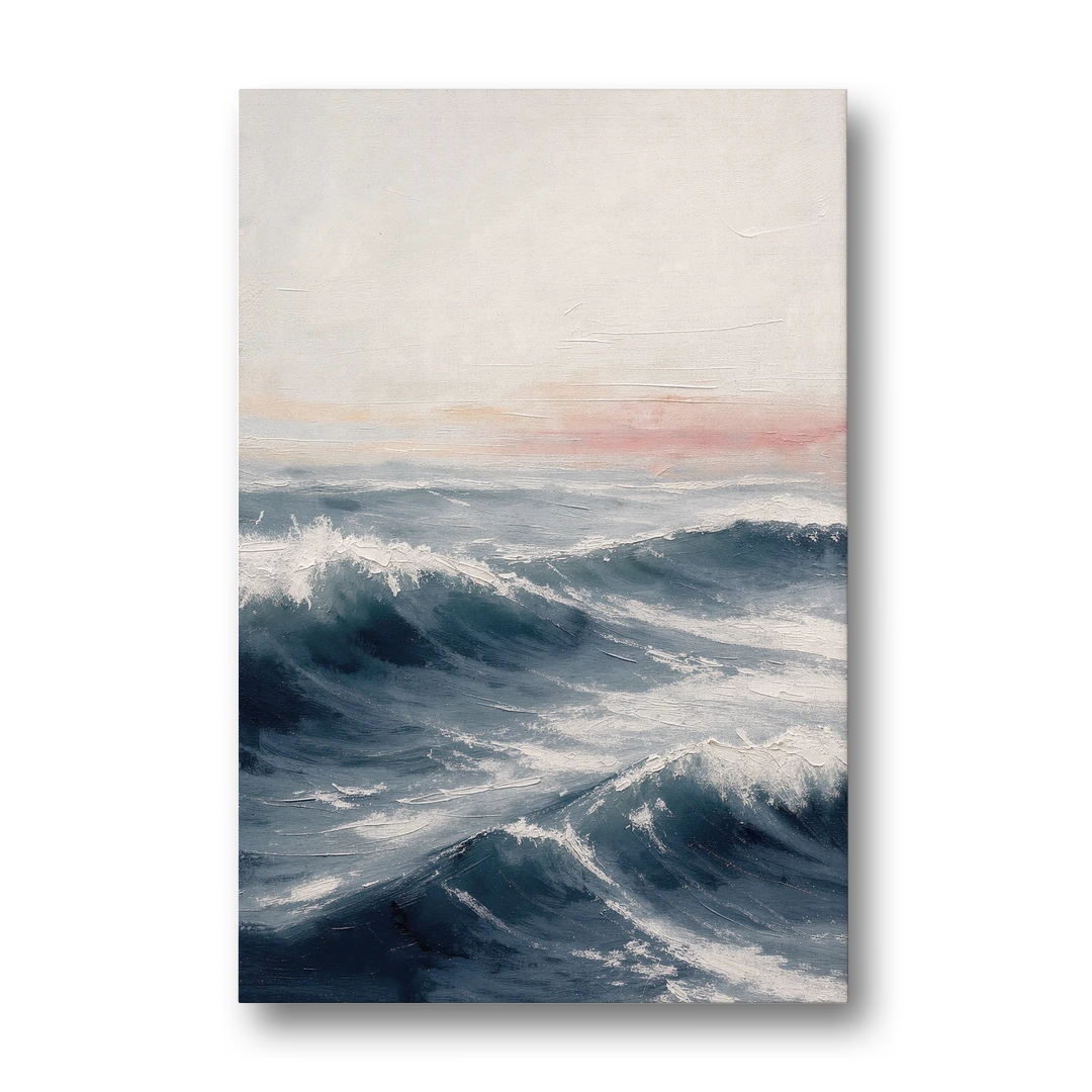 Rolling Navy Swells Under a Chalk Sky - Canvas Wall Art - Front