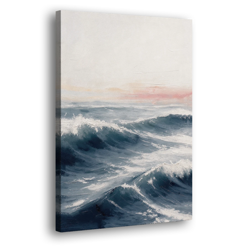 Rolling Navy Swells Under a Chalk Sky - Canvas Wall Art
