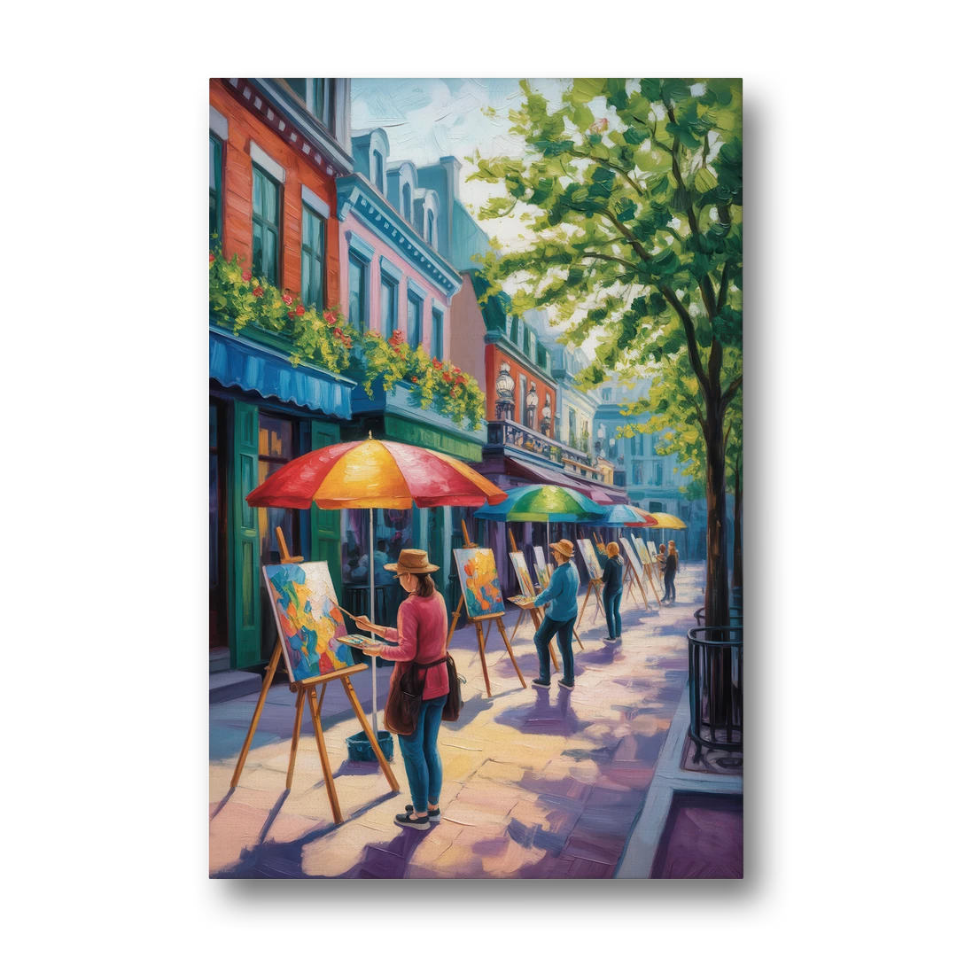 Rue du Tresor Artists Quebec - Canvas Wall Art - Front