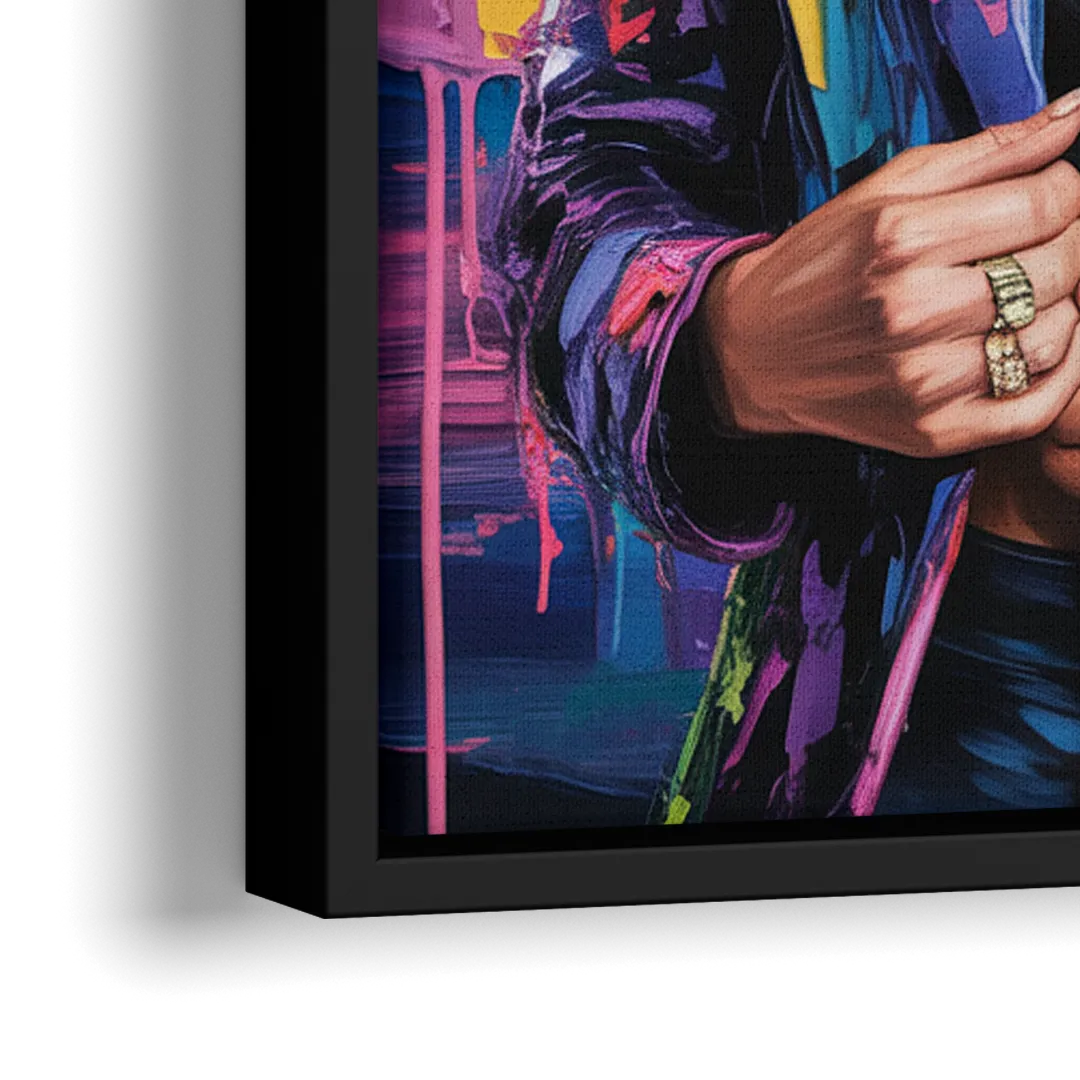 Runway 2.0 - Close-Up Black Frame Canvas
