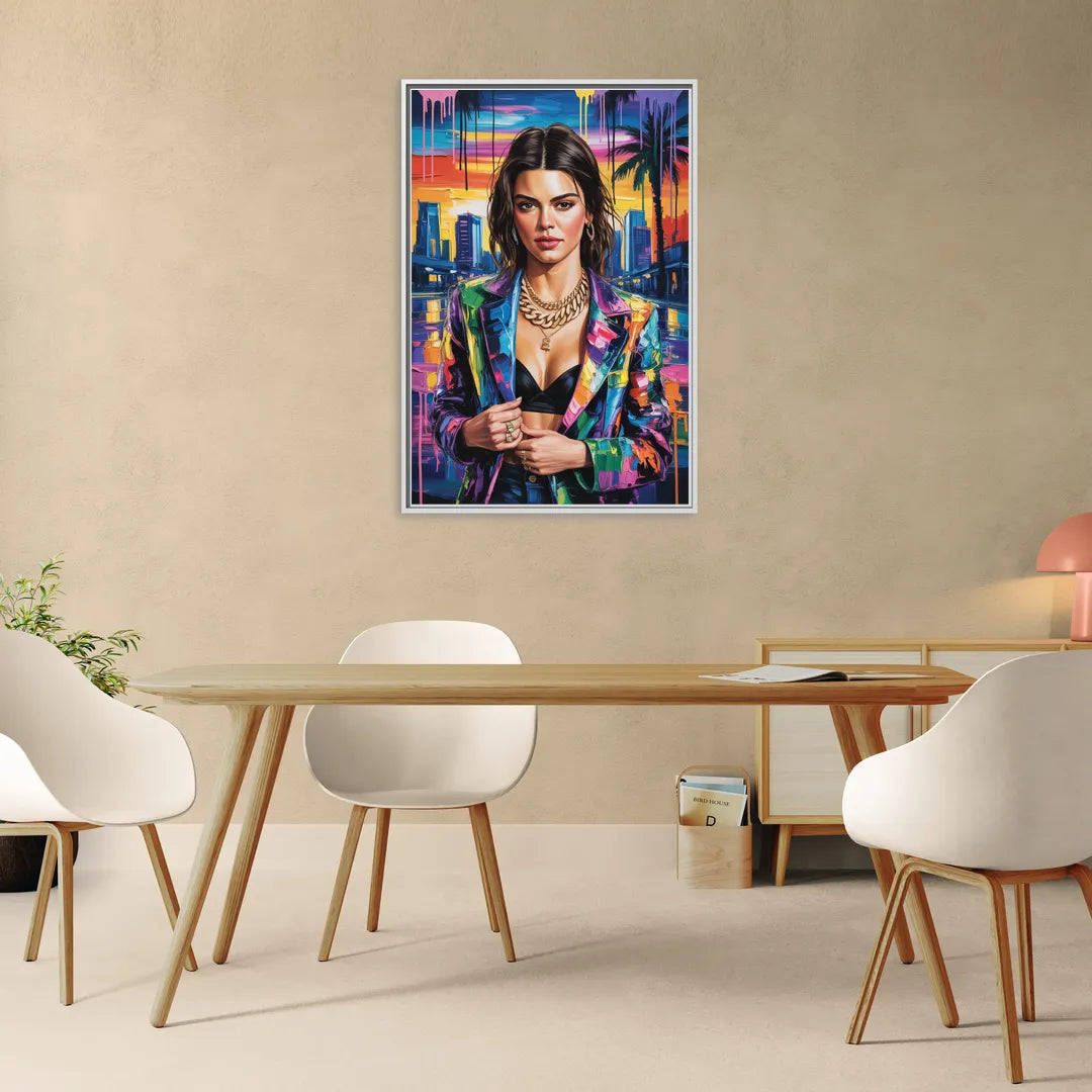 Runway 2.0 - Living Room White Frame Canvas