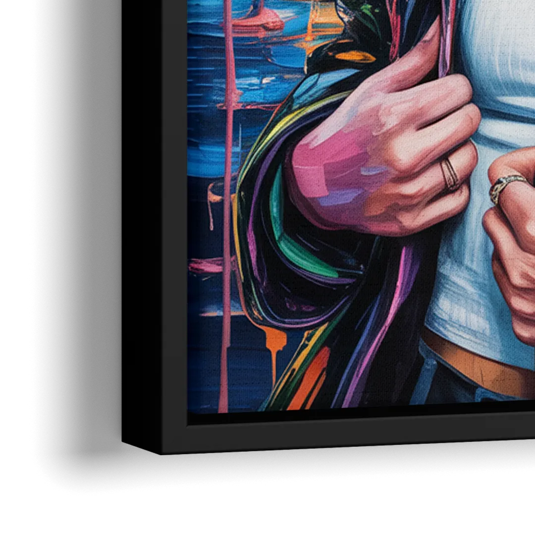 Runway - Close-Up Black Frame Canvas