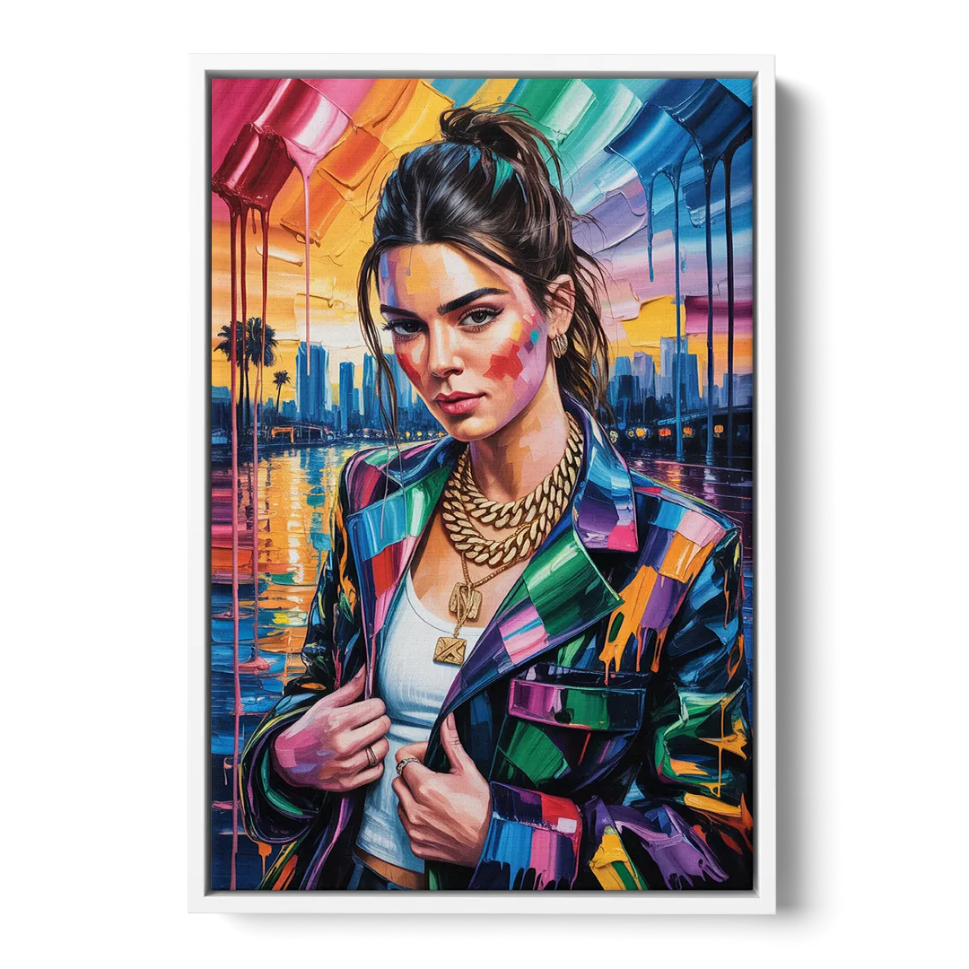 Runway - White Frame Canvas