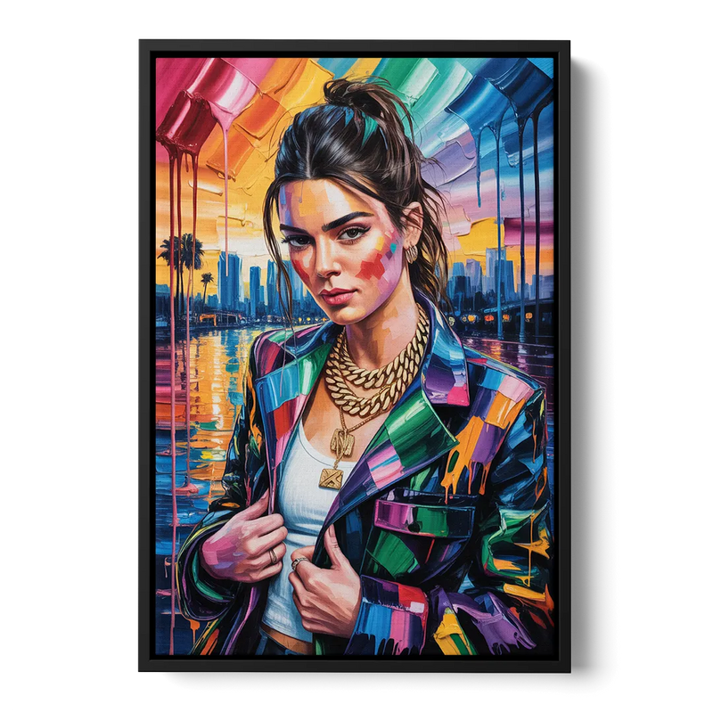 Runway Front - Black Canvas Wall Art