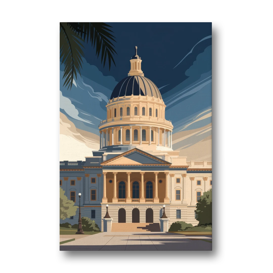 Sacramento Capitol Building - Canvas Wall Art - Front