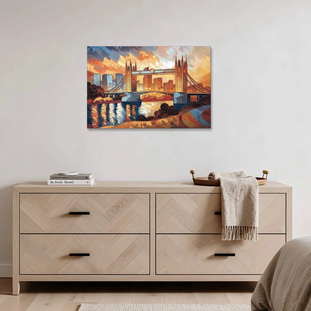 Sacramento Golden Hour Skyline - Canvas Wall Art - Coffee Table - 36x24