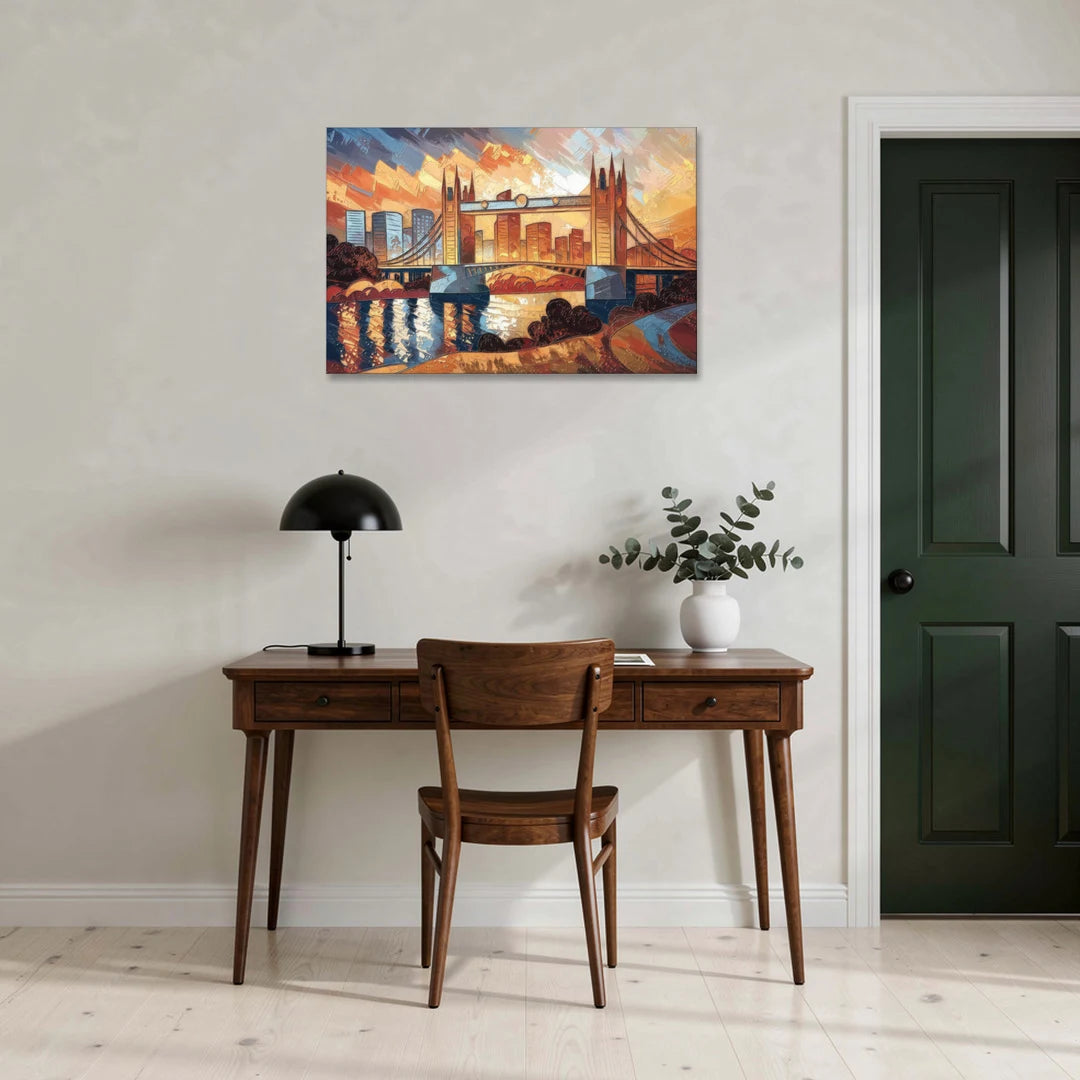 Sacramento Golden Hour Skyline - Canvas Wall Art - Office - 36x24