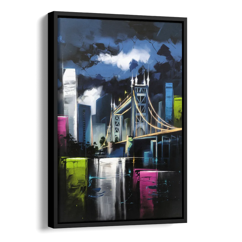 Sacramento Urban Street Art Side - Black Canvas Wall Art