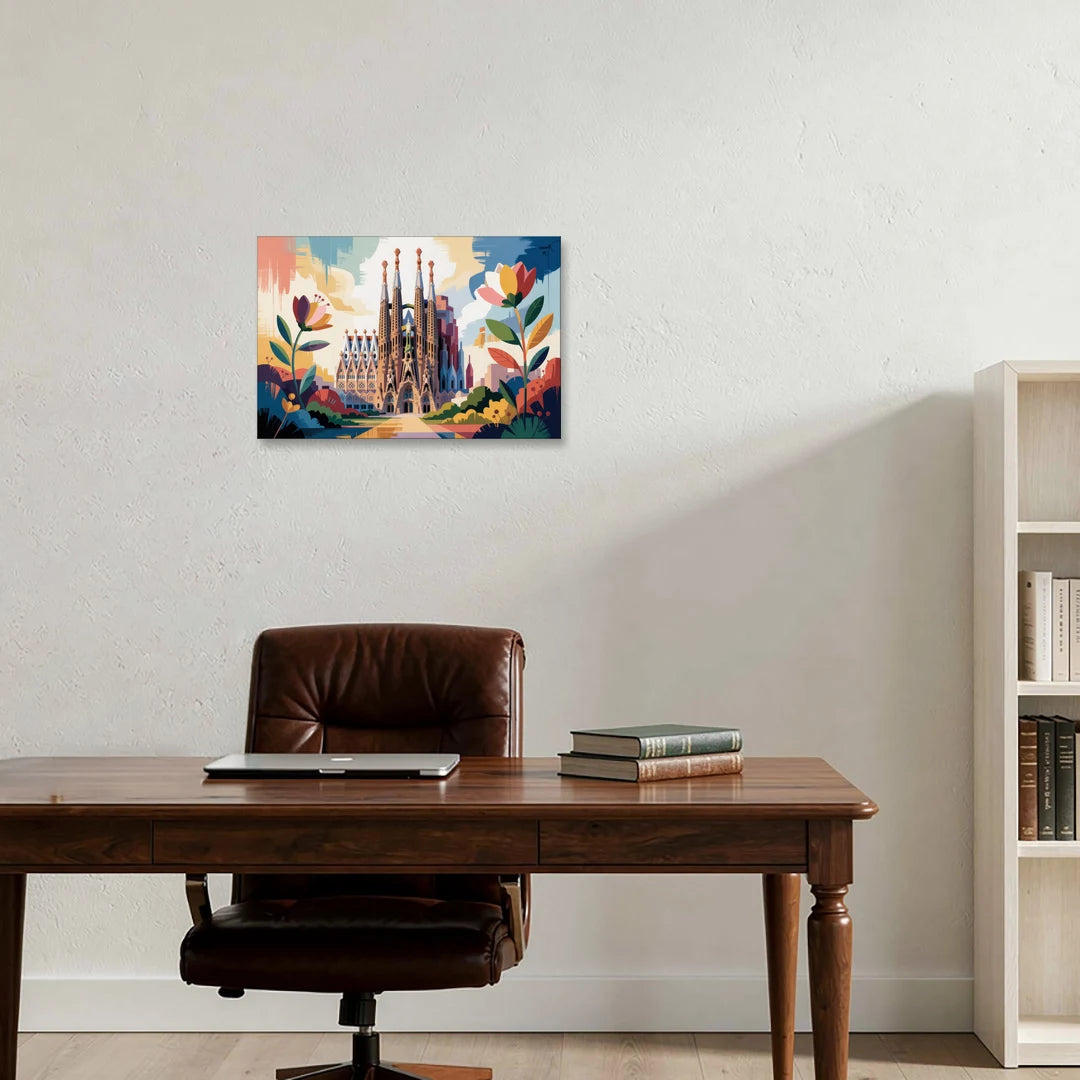 Sagrada Familia Splendor - Canvas Wall Art - Office - 24x16