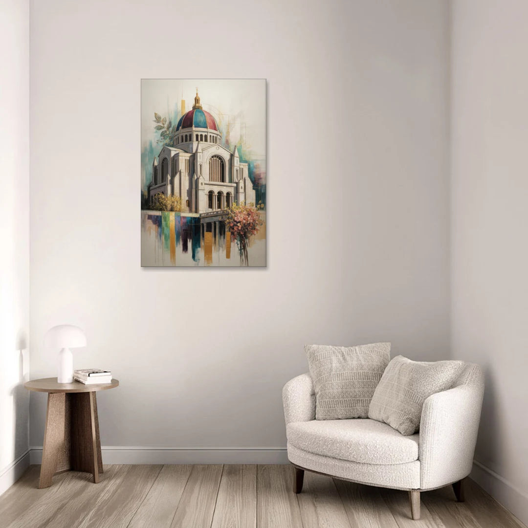 Saint Josephs Oratory - Canvas Wall Art - Sofa - 24x36